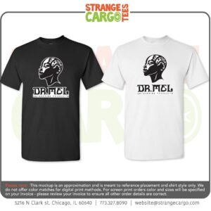 White short sleeve T Shirt with (2-Logos)  the black Face logo