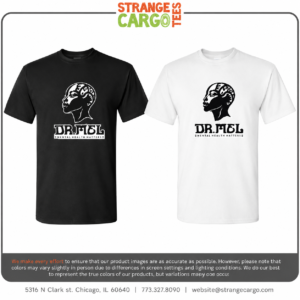 White short sleeve T Shirt with (2-Logos)  the black Face logo